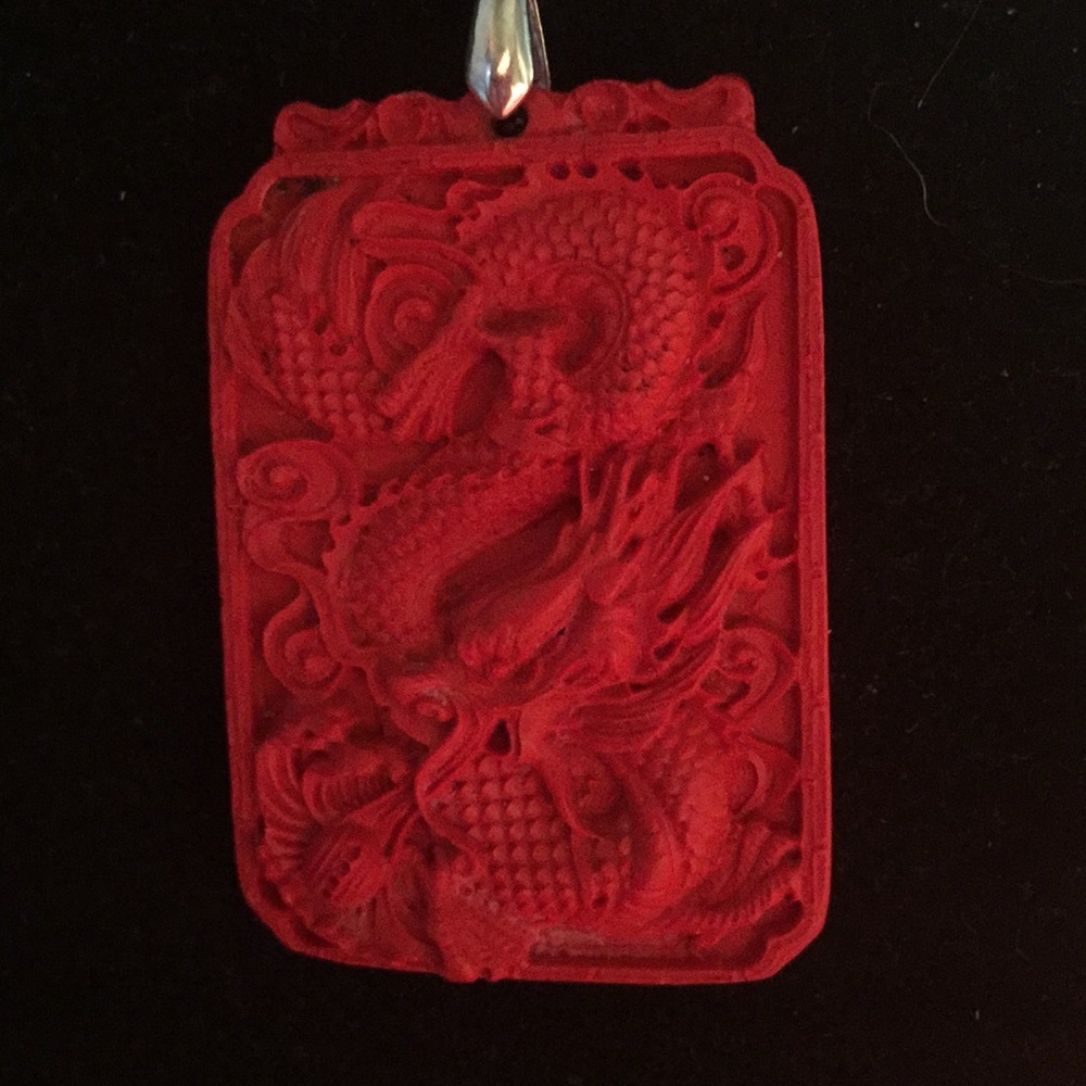 CINNABAR MM DRAGON PENDANT w/Cord